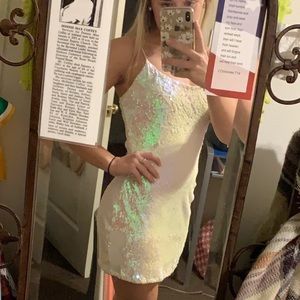 White shimmer dress